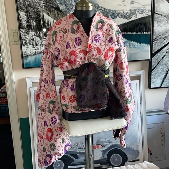 HANDCRAFTED Handmade kimono top jacket by me created from a kimono pattern based - Picture 1 of 11